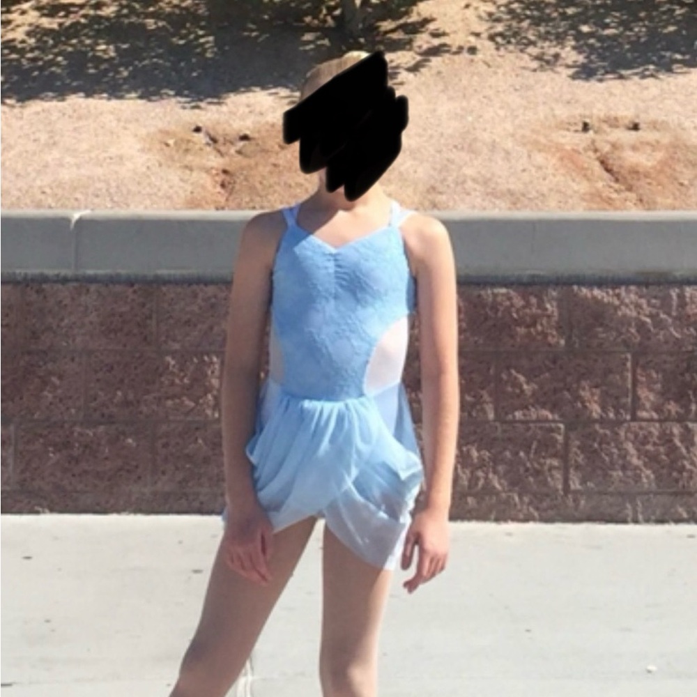 Light Blue Dance Leotard with Skirt